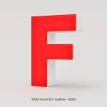 Litera 3D LED z białym bokiem z dibondu