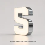Litera reklamowa LED ze srebrnym lustrzanym bokiem