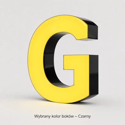 Litera 3D LED z czarnym bokiem z dibondu