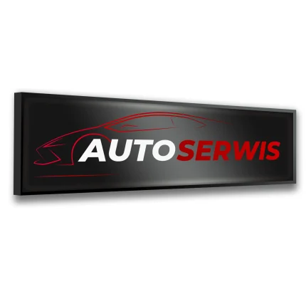 szyld podświetlany plexi auto serwis LED czarny czerwony