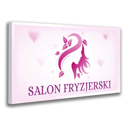 szyld salon fryzjerski różowy kobiecy reklama beauty