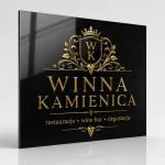 Czarna tablica z dibondu dla lokalu gastronomicznego