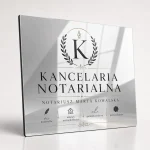 Srebrna lustrzana tablica z dibondu dla notariusza