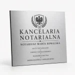 Srebrna szczotkowana tablica z dibondu dla notariusza