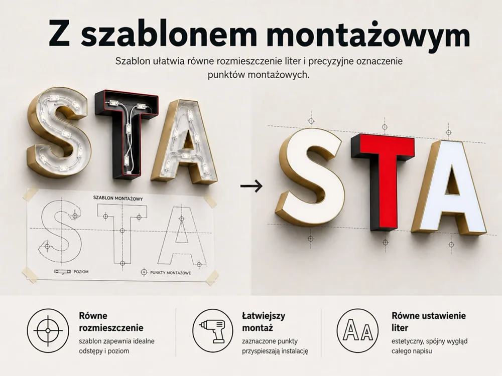 Z szablonem montażowym
