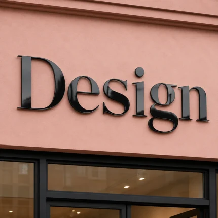 Czarne litery z Dibondu – napis Design