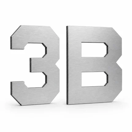 Srebrne frezowane litery 3D z aluminium kompozytowego