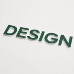 Zielony napis Design z PCV z kolorowym frontem i białymi bokami