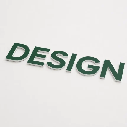 Zielony napis Design z PCV z kolorowym frontem i białymi bokami