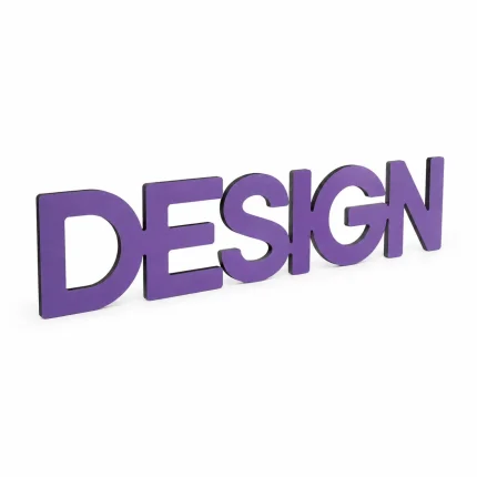 Litery z PCV z kolorowym frontem i białymi bokami – Design fioletowy