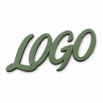 Logo z PCV z kolorowym frontem i białymi bokami – zielone