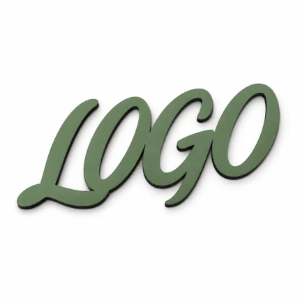 Logo z PCV z kolorowym frontem i białymi bokami – zielone