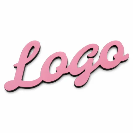Różowe logo z PCV z białymi bokami