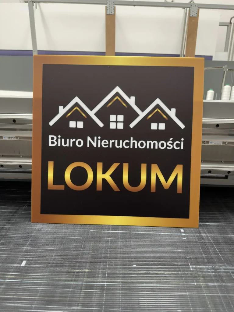 Szyld reklamowy prostokątny dla biura nieruchomości