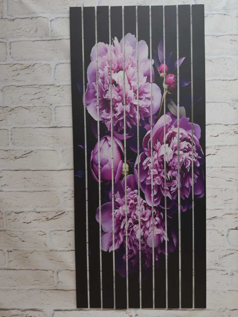 Dekoracyjne lamele ścienne z PCV z orchideami do salonu beauty