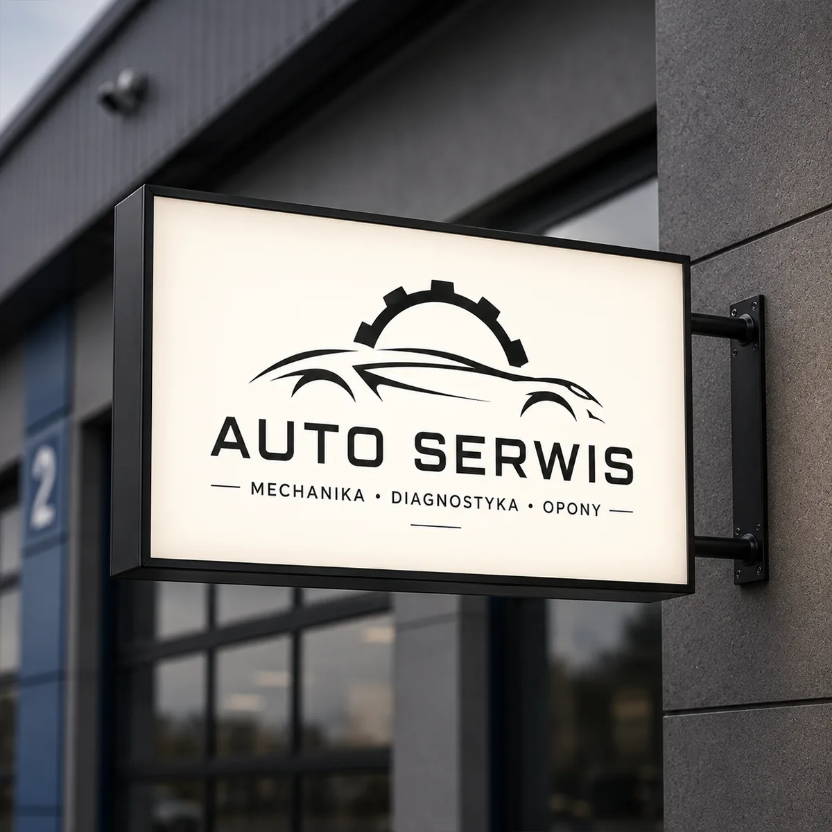 Kaseton reklamowy dwustronny 40x60 cm czarny – auto serwis Dwustronny kaseton reklamowy 40x60 cm z czarną obudową dla auto serwisu