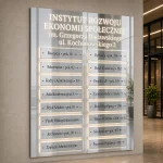 Lustrzana srebrna tablica informacyjna LED z wymiennymi panelami
