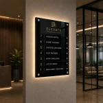 Tablica informacyjna Plexi czarny połysk z podświetleniem halo