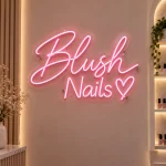 Neon personalizowany Blush Nails według własnego projektu