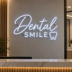 Neon personalizowany Dental Smile według własnego projektu