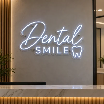 Neon personalizowany Dental Smile według własnego projektu