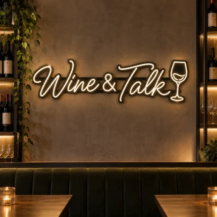 Neon personalizowany Wine & Talk według własnego projektu